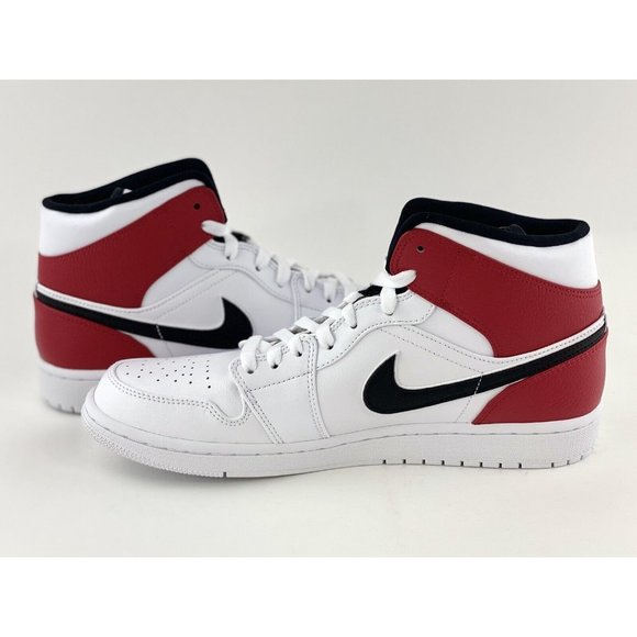 Nike Air Jordan 1 Mid Chicago 2019 Men's Sneakers Rare Shoe White Red Black - Picture 9 of 12